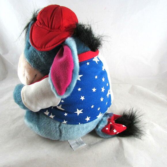 Disney Store Patriotic Eeyore Stuffed Plush Animal Pooh Friend 11" Character Toy - Picture 7 of 9